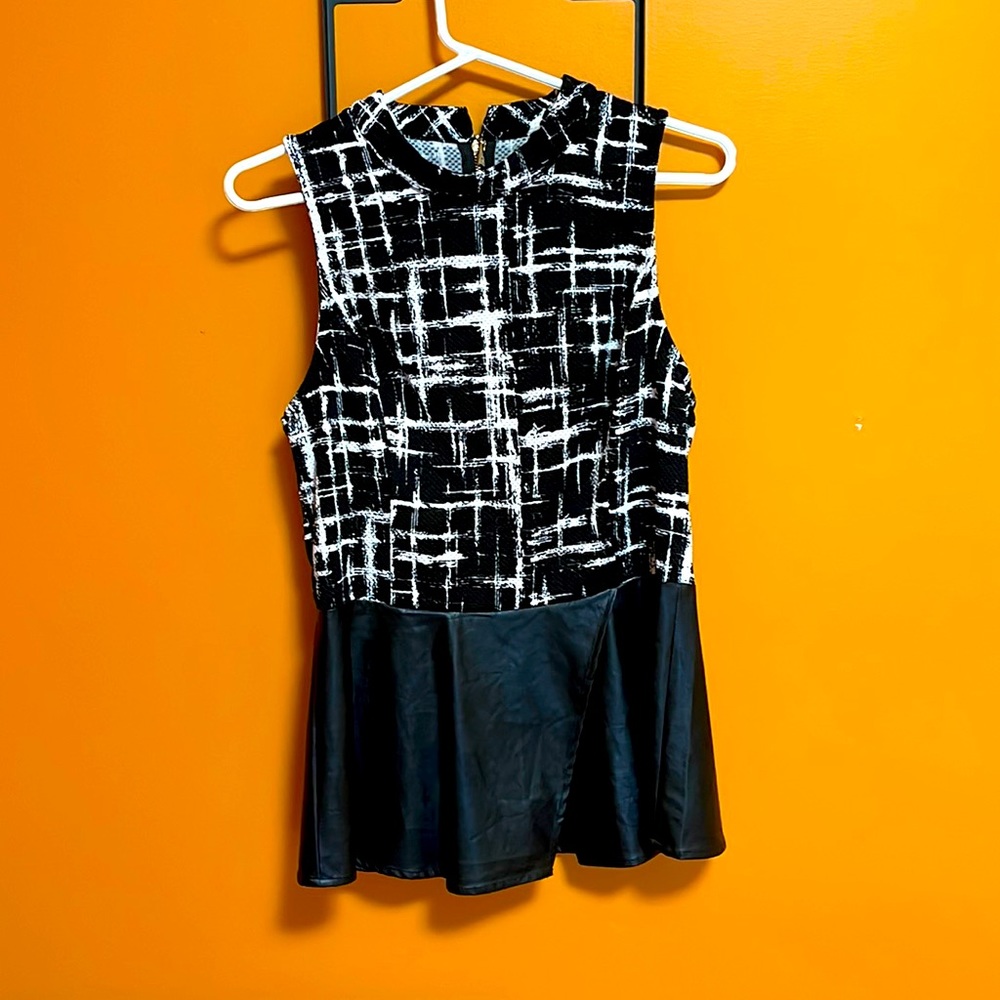 Size L Bebe tank with faux leather bottom